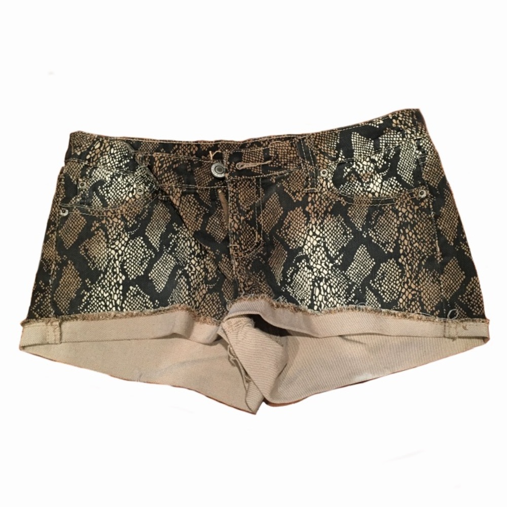 Snake Scale Print Shorts